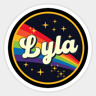 Lyla // Rainbow In Space Vintage Style Sticker